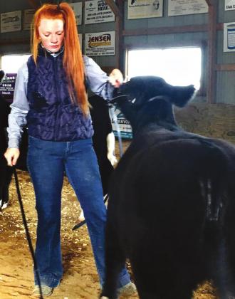 During the 2020 Western Junior Livestock Show, Keeleigh Elwood became the recipient of a breeding heifer through South Dakota Farmers Union’s Build Your Own Herd contest. Courtesy photo