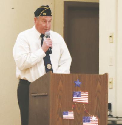 Pat Kerwin delivered the Memorial Day Service address during the Johnson-Peterson Post No. 179 celebration in Kennebec on Monday.
